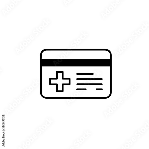 Medical insurance card icon on a clean background for blogs, websites, health-related designs, educational resources, financial guides, and presentations