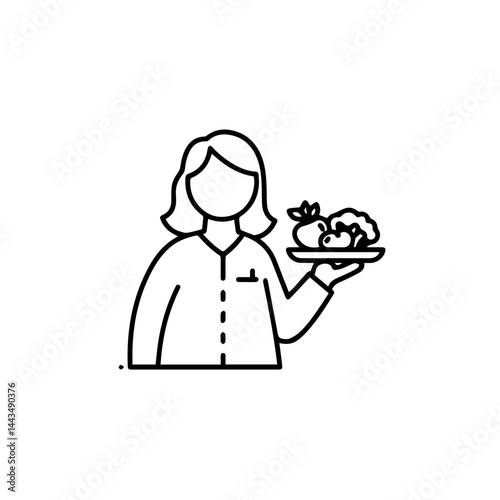 Nutritionist presenting healthy food on a plate  