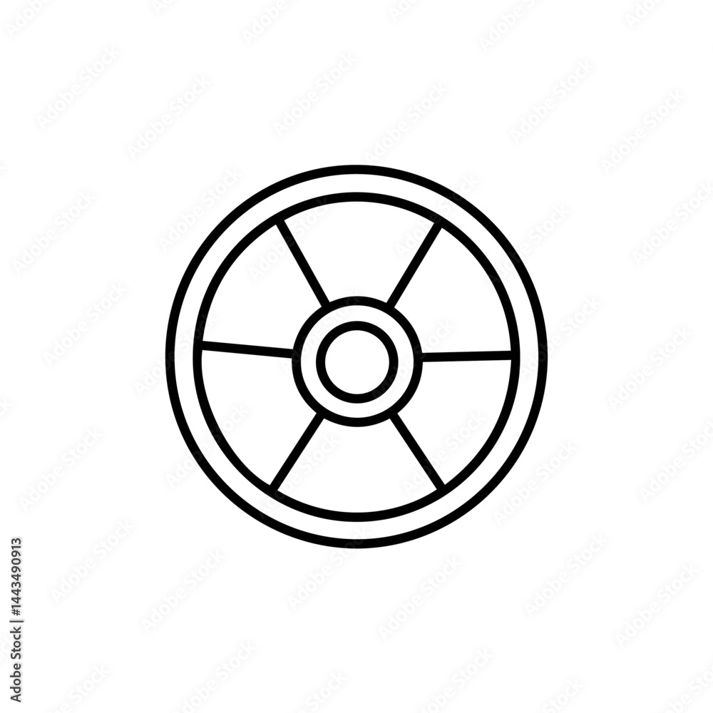Wheel icon in minimalistic design on white background Wheel icon in minimalistic design on white background