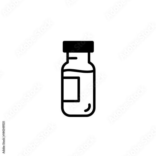 Medicine bottle with pills in a minimalist design  