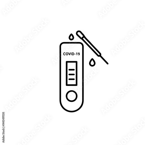 COVID-19 test kit with dropper and sample against a clean background  