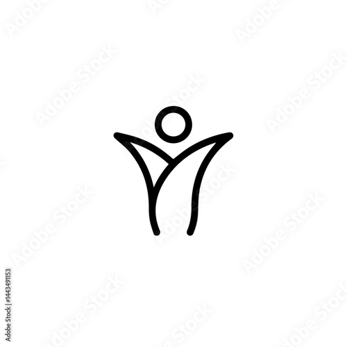 Wellness symbol representing health and vitality in minimalist style  