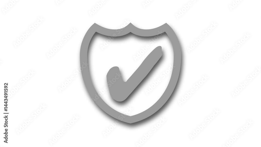 Security Checkmark Emblem Animation, Minimalist Check Mark Animation Security Checkmark Emblem Animation, Minimalist Check Mark Animation