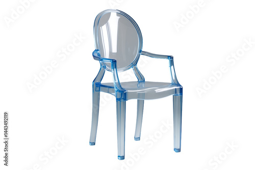 Obraz na płótnie Stylish interior illustration featuring a modern transparent acrylic chair design suitable for catalogs and contemporary furniture stores or design websites w salonie