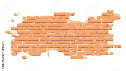 Brick wall background. Brick wall.  A fragment of a brick wall background. Illustration of a brick wall.