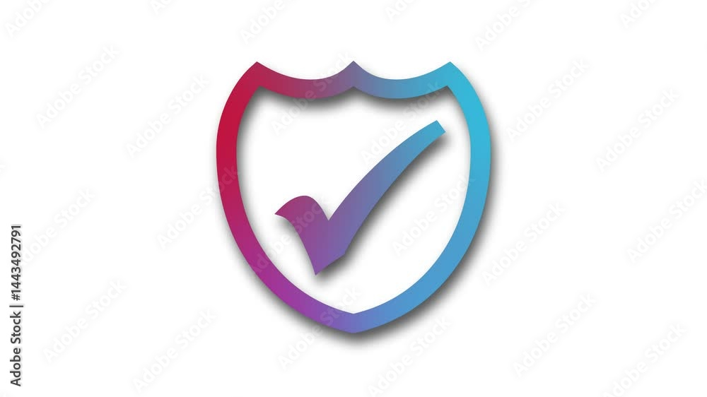 Security shield Checkmark Symbol Animation, Success Confirmation Animation Security shield Checkmark Symbol Animation, Success Confirmation Animation