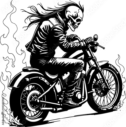 Phantom Fury Motorcycle Skeleton vector