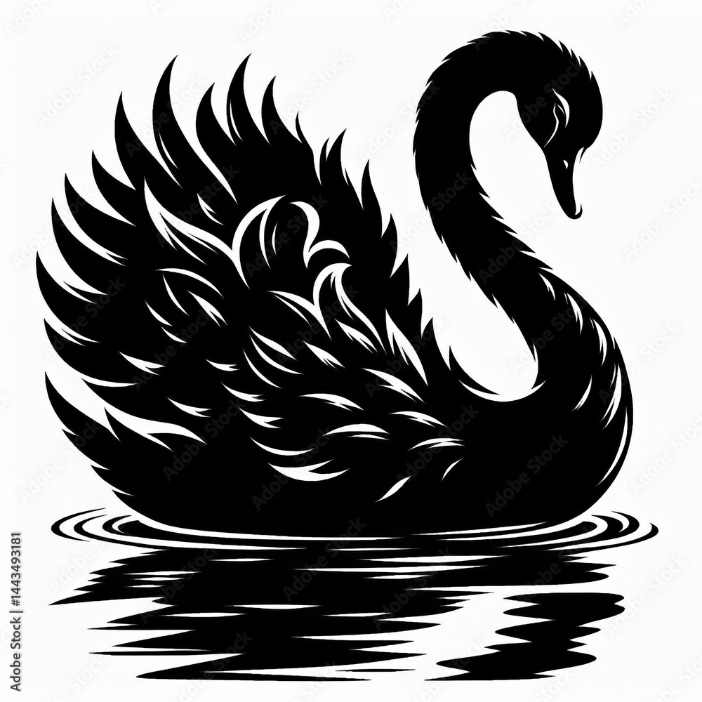 Fototapeta premium Graceful Swan Silhouette