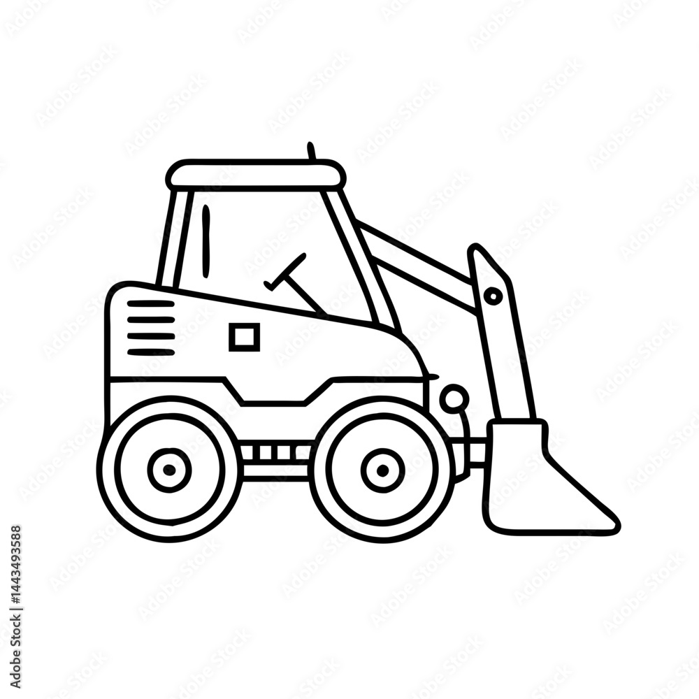 Naklejka premium skid track loader icon, skid track loader vector illustration-simple illustration of skid track loader, perfect for skid track loader logos and icons