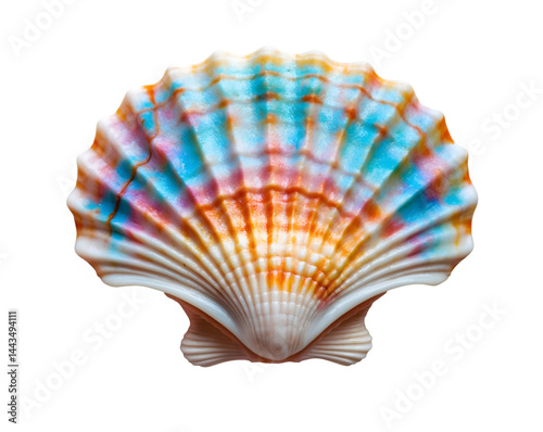 Sunrise hues on a seashell treasure, An isolated tellin shell glows with pastel colors, reminiscent of a serene sunrise, a beautiful creation of nature's artistry