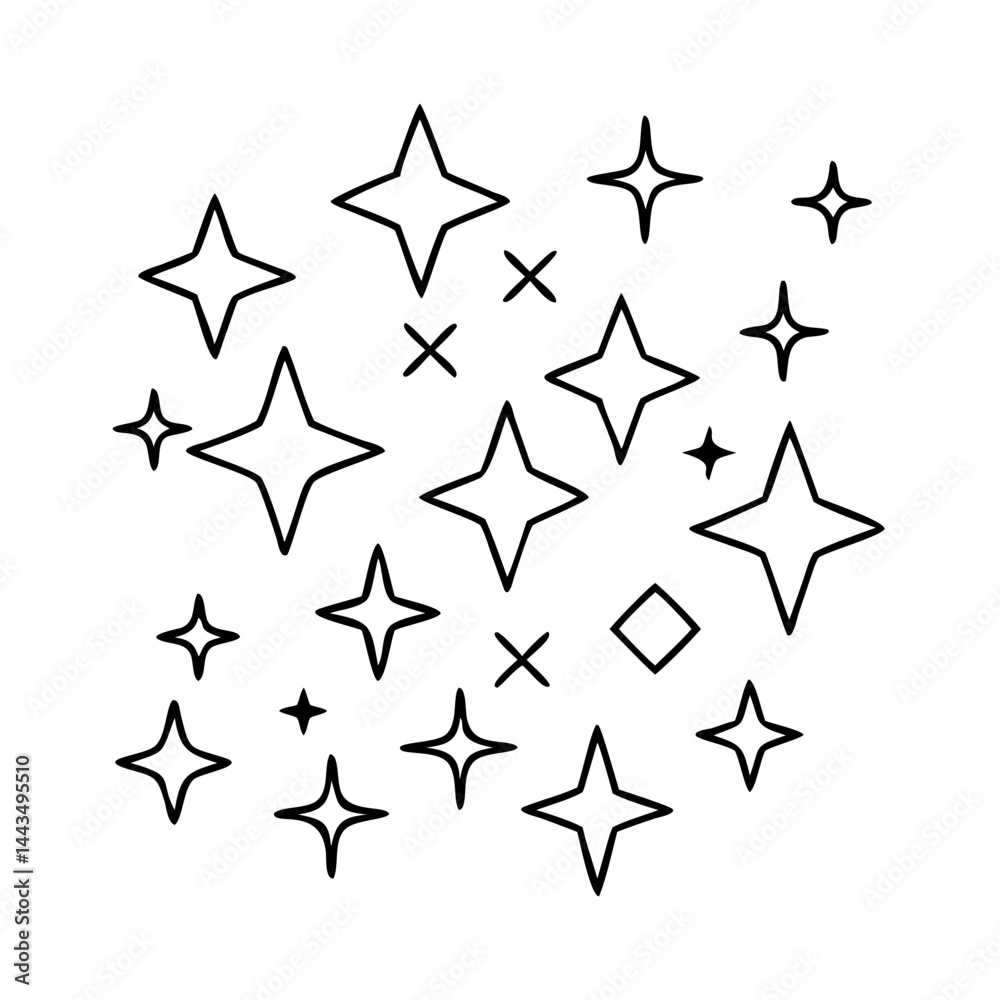 sparkle lights stars icon, sparkle lights stars vector illustration-simple illustration of sparkle lights stars, perfect for sparkle lights stars logos and icons