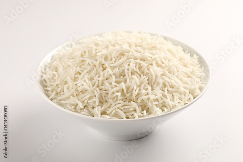 Photos Fresh  Cooked Basmati Rice served in ceramic bowl