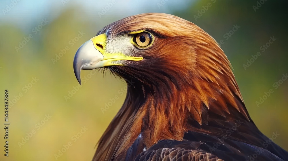 Fototapeta premium Majestic Golden Eagle Portrait: A Close-Up of Nature's Apex Predator