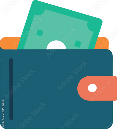 wallet open with cash sticking out 