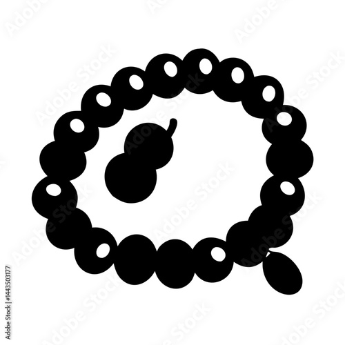 Stylized Rosary Illustration Displaying Religious Devotion and Spiritual Practice with Bead Details