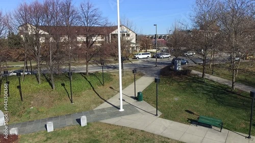Maryland Flag Drone Shot In Canton Waterfront Baltimore Maryland