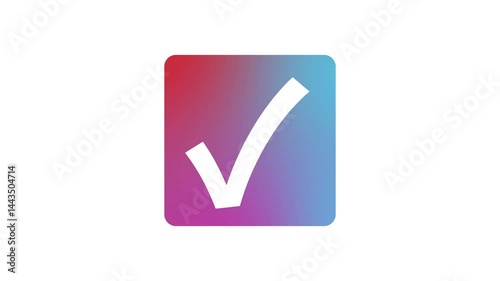 Ticking Checkbox Animation, Bold Flat Design Checkbox Animation