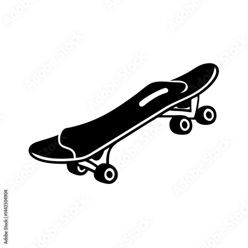 Stylish black and white skateboard vector illustration for extreme sports lovers