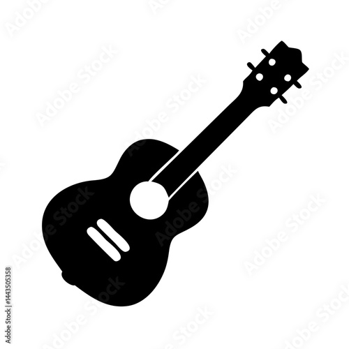 Silhouette of a ukulele, a simple and elegant musical instrument illustration