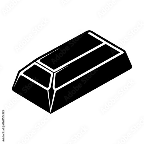 Stylized Isometric Image of a Shiny and Precious Gold Bar