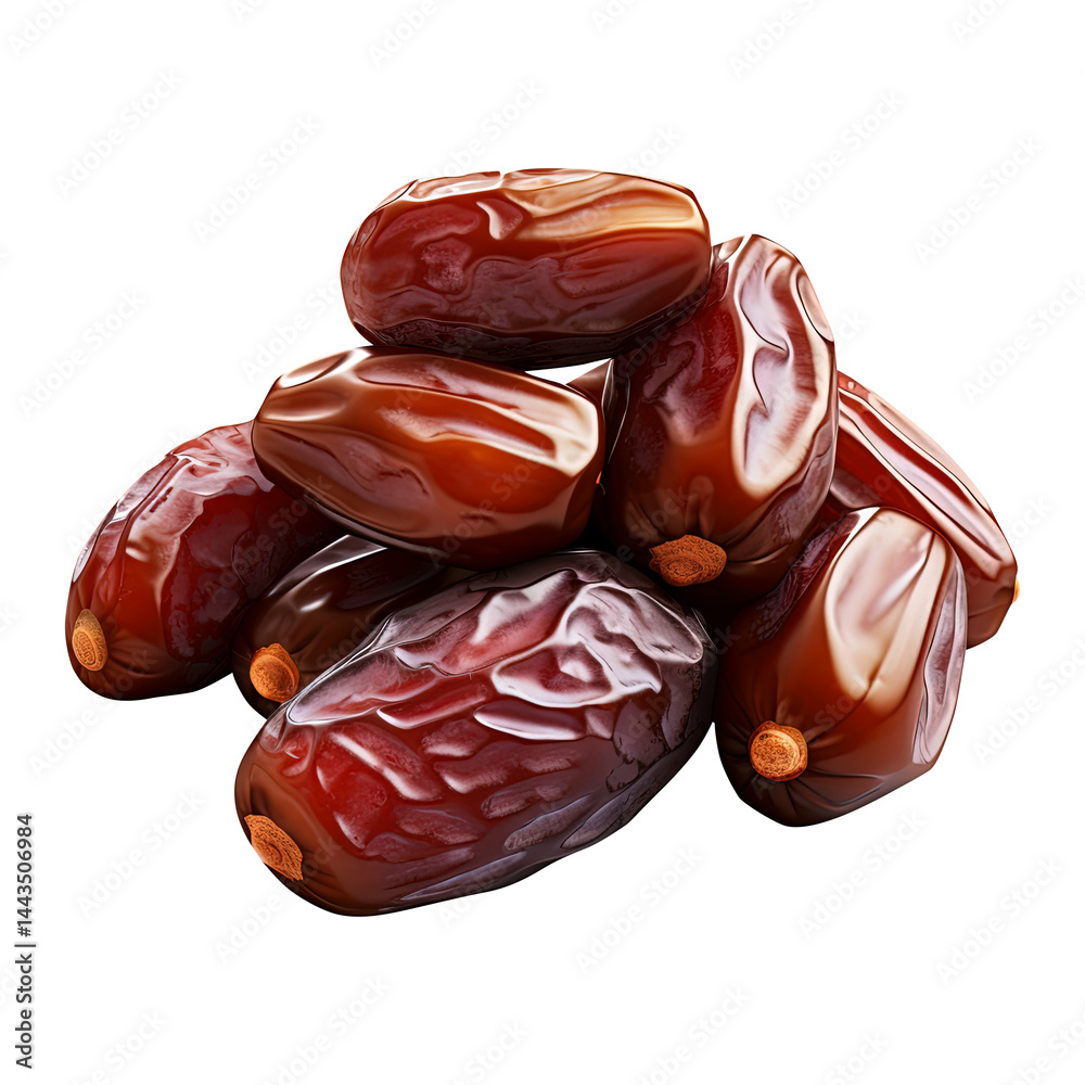 dates isolated on transparent white background, clipping path