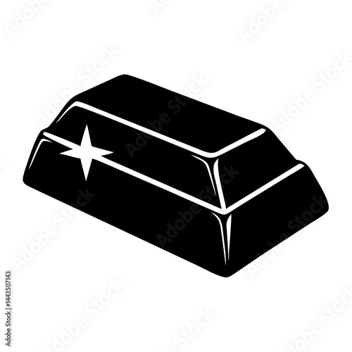 Isometric gold bar bullion with a sparkling surface, representing wealth