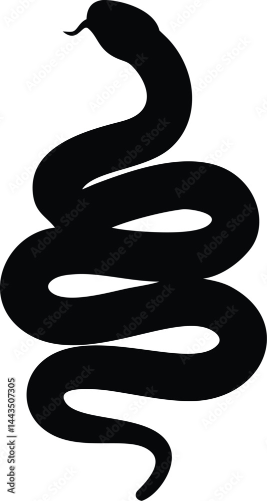 Fototapeta premium coiled snake silhouette
