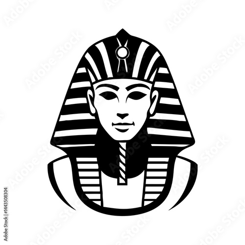 Stylized graphic of Egyptian Pharaoh wearing the traditional Nemes headdress