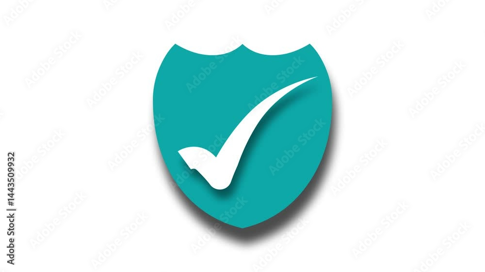 3d Security Shield Flat Style Check Mark Animation, Symbolizing Security And Approval 3d Security Shield Flat Style Check Mark Animation, Symbolizing Security And Approval