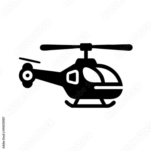 Silhouette illustration of a helicopter, simple and easy to use for everyone