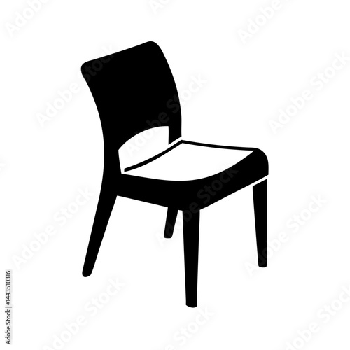 Stylish black and white chair design illustration for home decor concepts