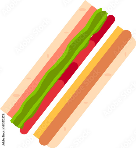 심플한 샌드위치 일러스트