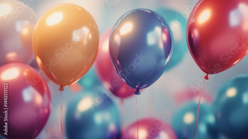 colorful celebration and. happy birthday banner with balloons, perfect for design. 300dpi