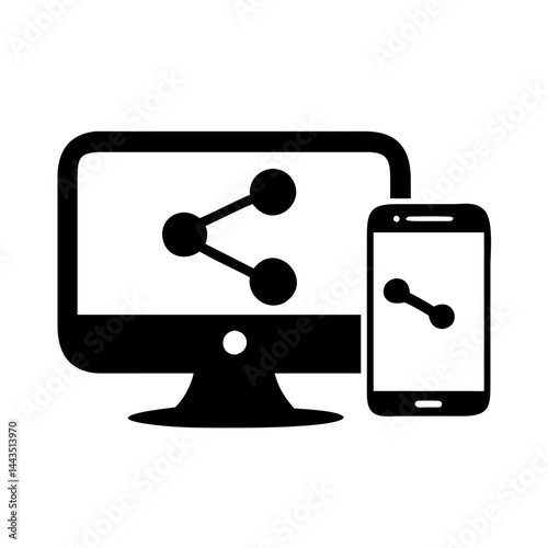 Responsive design symbol of a computer monitor and mobile phone device