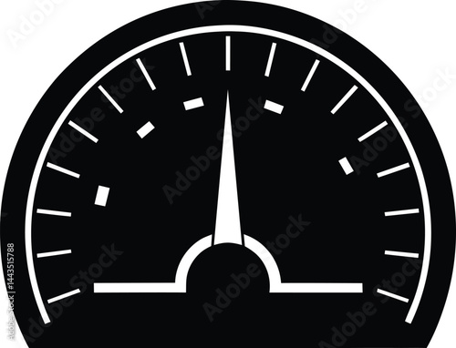  speedometer silhouette on white background
