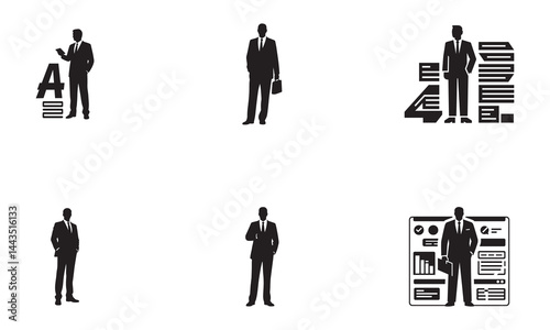 Accountant Silhouette Vector Design on White Background
