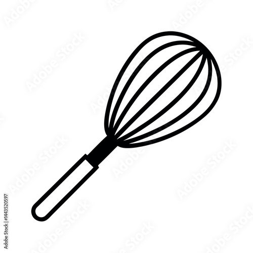 Whisk Line Art Kitchen Tool Vector