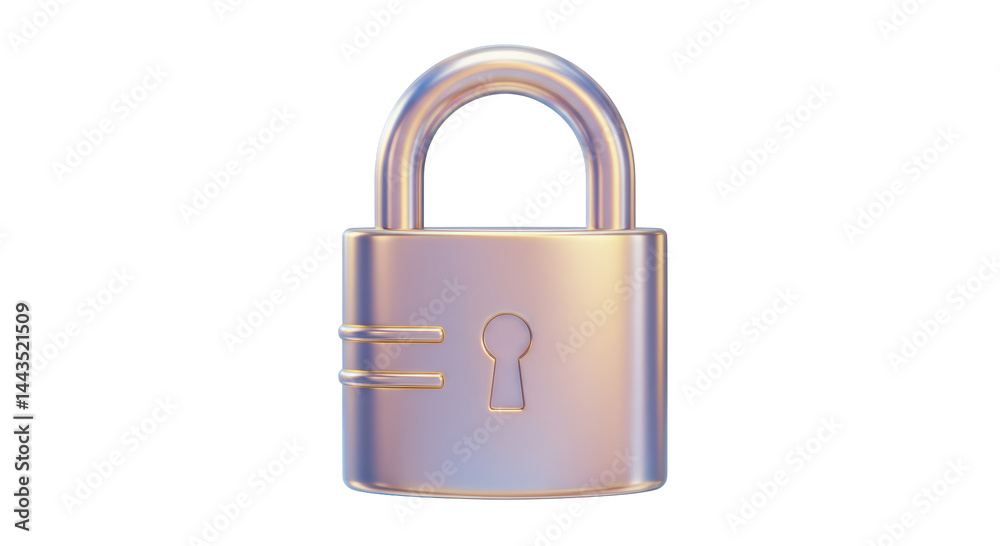 Isolated Metallic Padlock Representing Security and Privacy Isolated Metallic Padlock Representing Security and Privacy