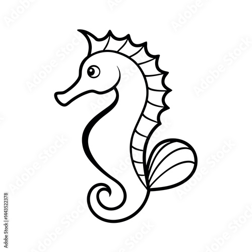 Seahorse Fish Line Art Design