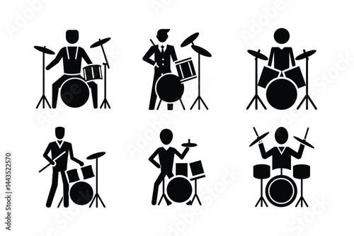 Stylized Cellist Playing Instrument Silhouette Art