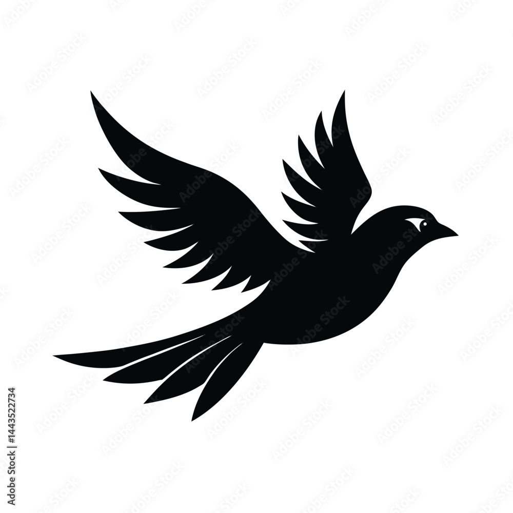 Obraz premium Graceful Bird Soaring Away from Tree Branch