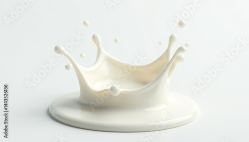 Single crown shaped milk splash, creamy white ,  elegance,  splash