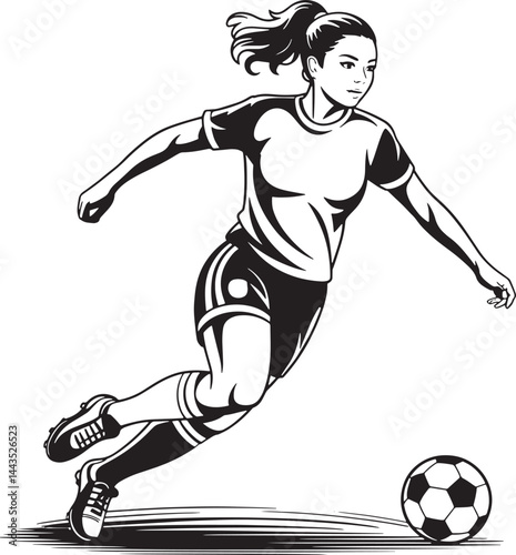 soccer player kicking ball