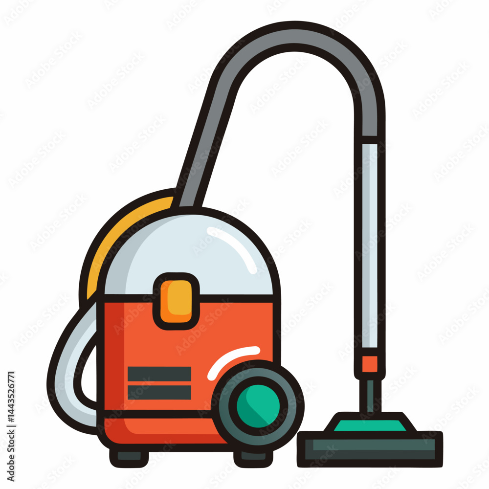 Minimal Vacuum Cleaner Icon – Flat Design on White Background Minimal Vacuum Cleaner Icon – Flat Design on White Background