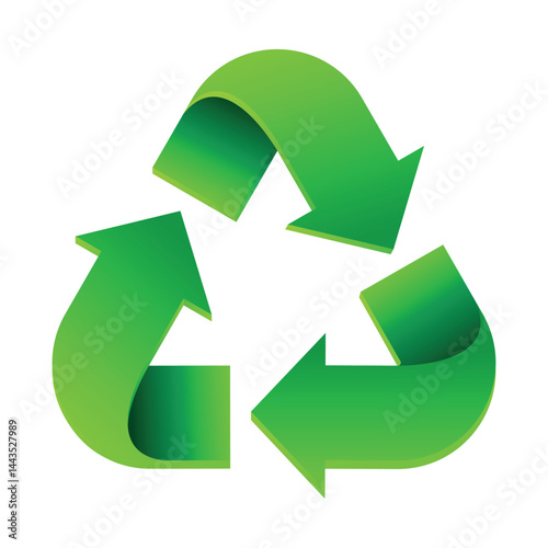 Recycling icon. Vector 3d icon isolated on white background.