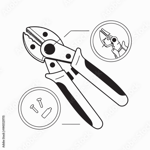 Manual Wire Stripper White background