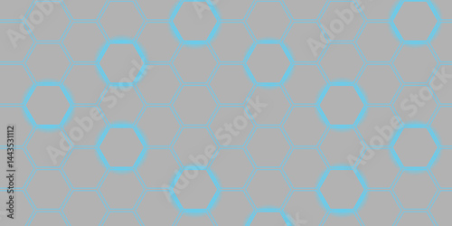 Abstract Hexagon deep white background, blue light and shadow. Abstract background design with white hexagon and blue light. Abstract. Hexagon. Vector.