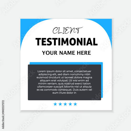 Client testimonials and customer feedback social media post design