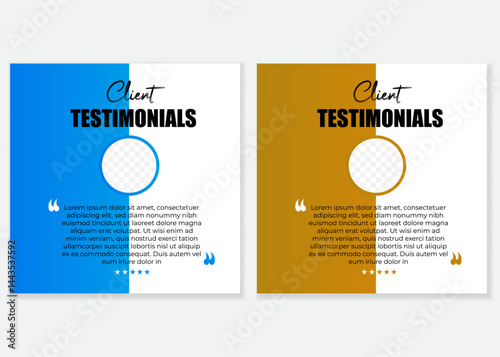 Client testimonials and customer feedback social media post design