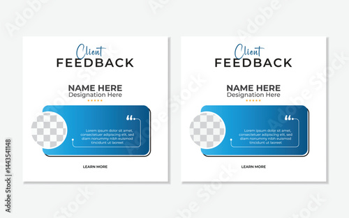 Client testimonial templet design, creative testimonial design.